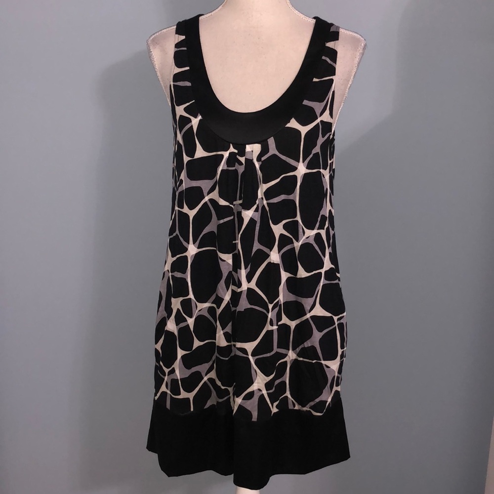 Express geometric scoop neck mini dress